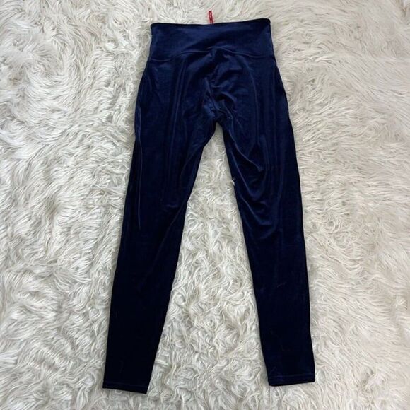 SPANX Blue Lapis Night Velvet High Waist Velour Leggings Women Plus Size 1X Pant - Picture 10 of 12
